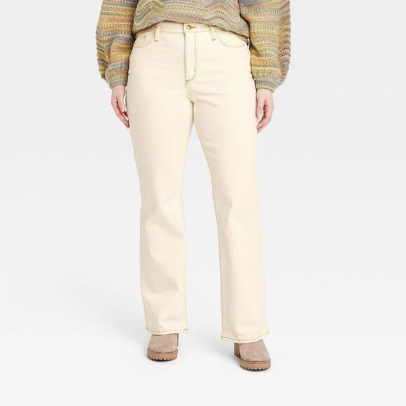 Universal Thread -  Women's Vintage Bootcut Jeans Hig Off-White - Picture 4 of 4